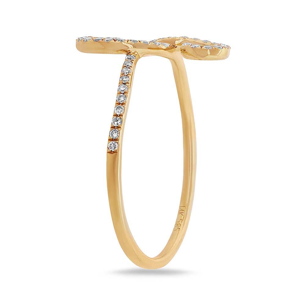 14k Yellow Gold Diamond Lady's Ring Size 7 - 0.16ct