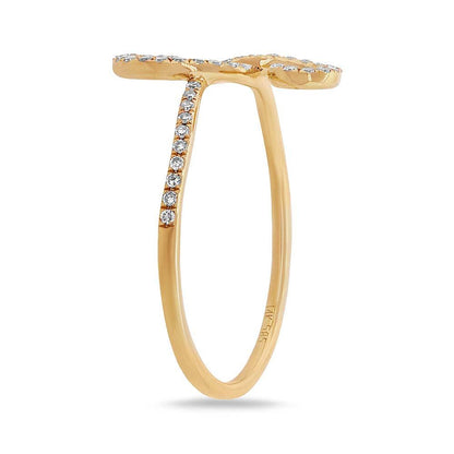 14k Yellow Gold Diamond Lady's Ring Size 7 - 0.16ct