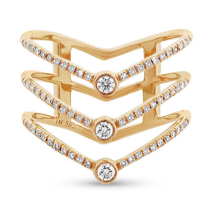 14k Yellow Gold Diamond Lady's Ring Size 6 - 0.30ct