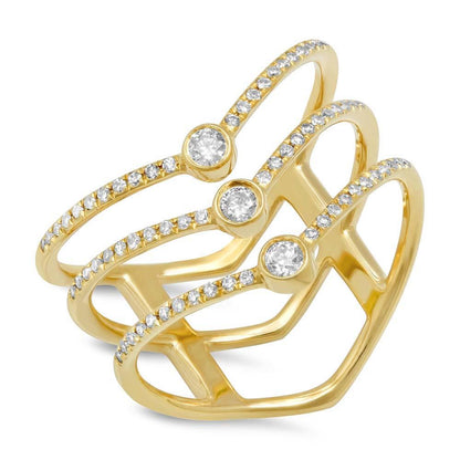 14k Yellow Gold Diamond Lady's Ring Size 6 - 0.30ct
