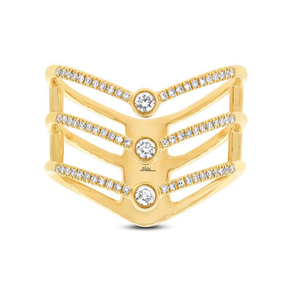14k Yellow Gold Diamond Lady's Ring Size 7.5 - 0.30ct
