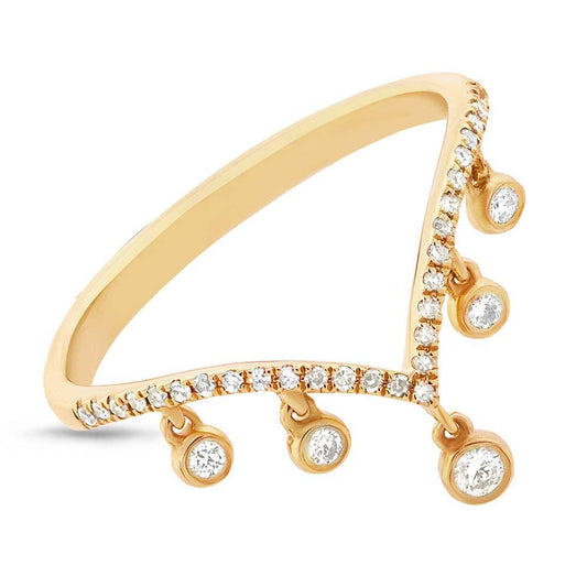 14k Yellow Gold Diamond Lady's Ring Size 2 - 0.16ct