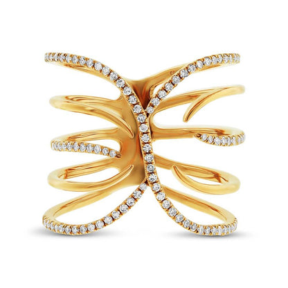 14k Yellow Gold Diamond Lady's Ring Size 10 - 0.30ct