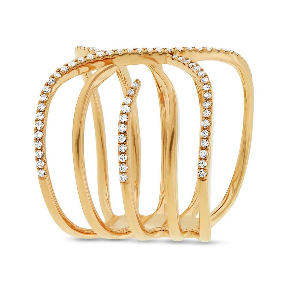 14k Yellow Gold Diamond Lady's Ring Size 10 - 0.30ct