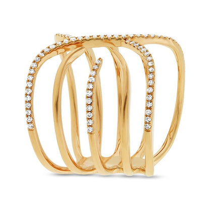14k Yellow Gold Diamond Lady's Ring Size 10 - 0.30ct
