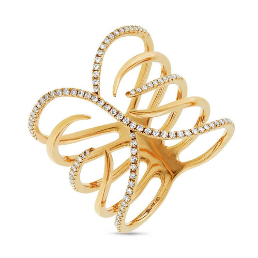 14k Yellow Gold Diamond Lady's Ring Size 10 - 0.30ct