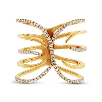 14k Yellow Gold Diamond Lady's Ring Size 9 - 0.30ct