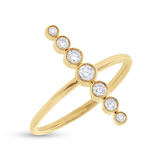 14k Yellow Gold Diamond Lady's Ring Size 5 - 0.26ct