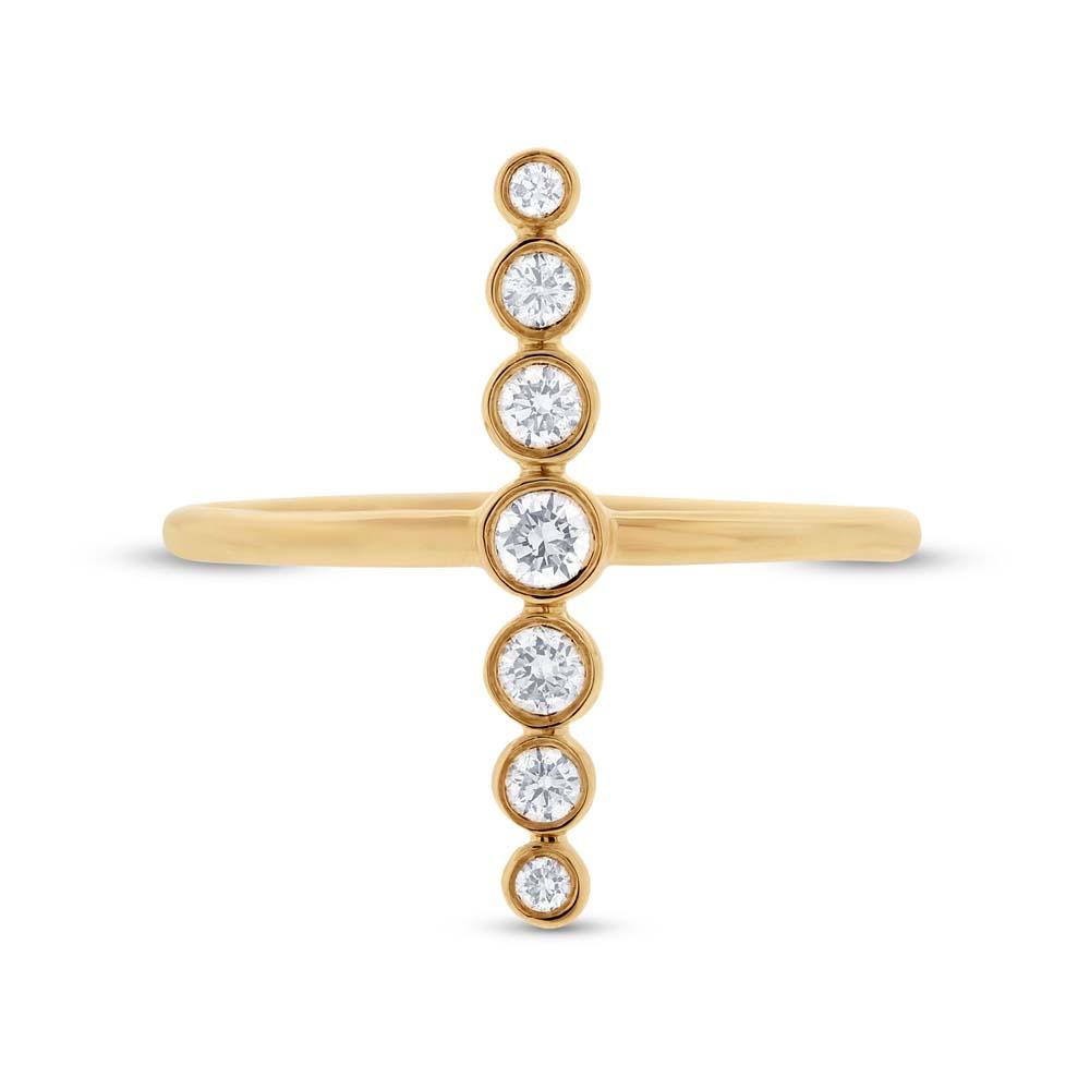 14k Yellow Gold Diamond Lady's Ring Size 5 - 0.26ct