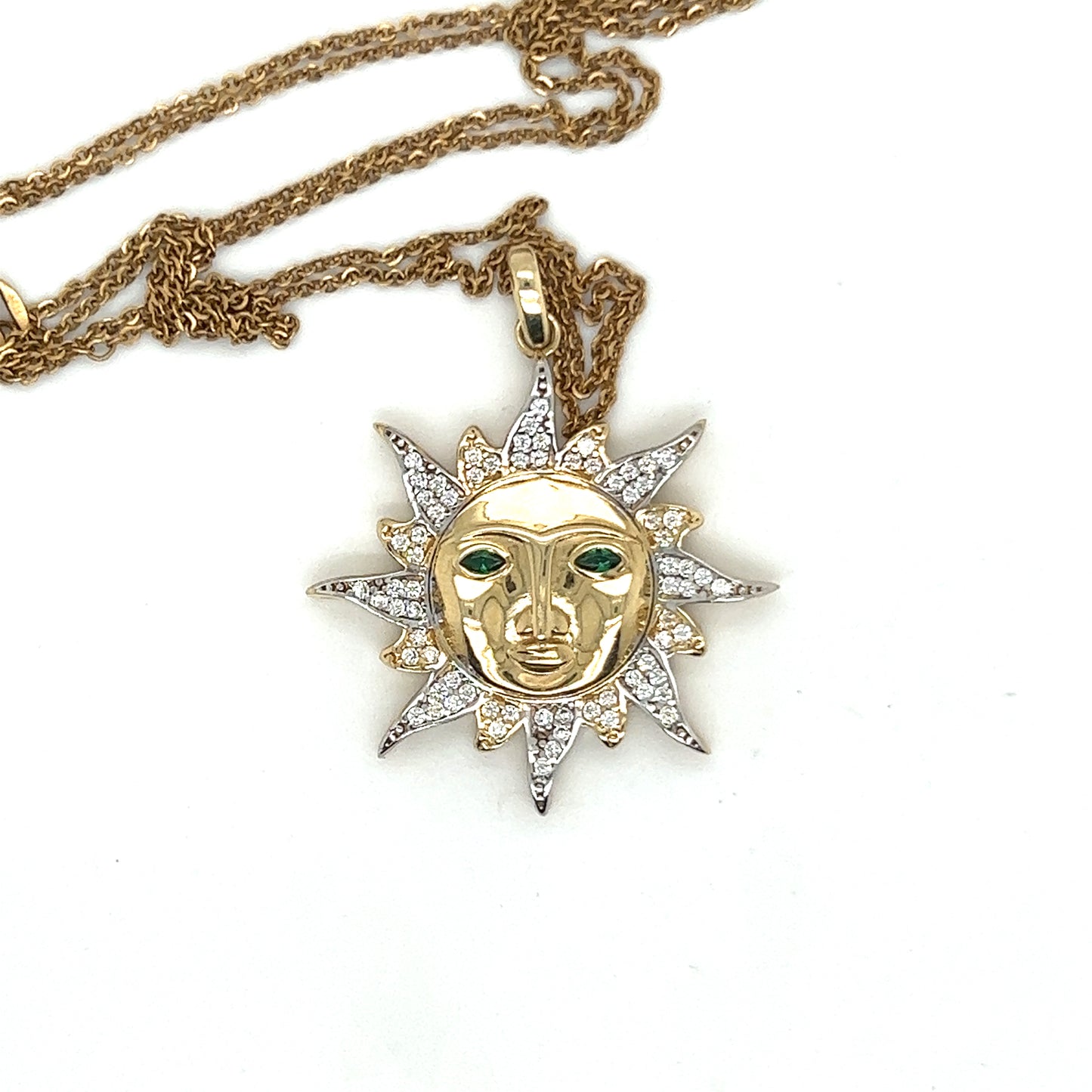 Yellow Gold Natural Diamond Face Of The Pendant