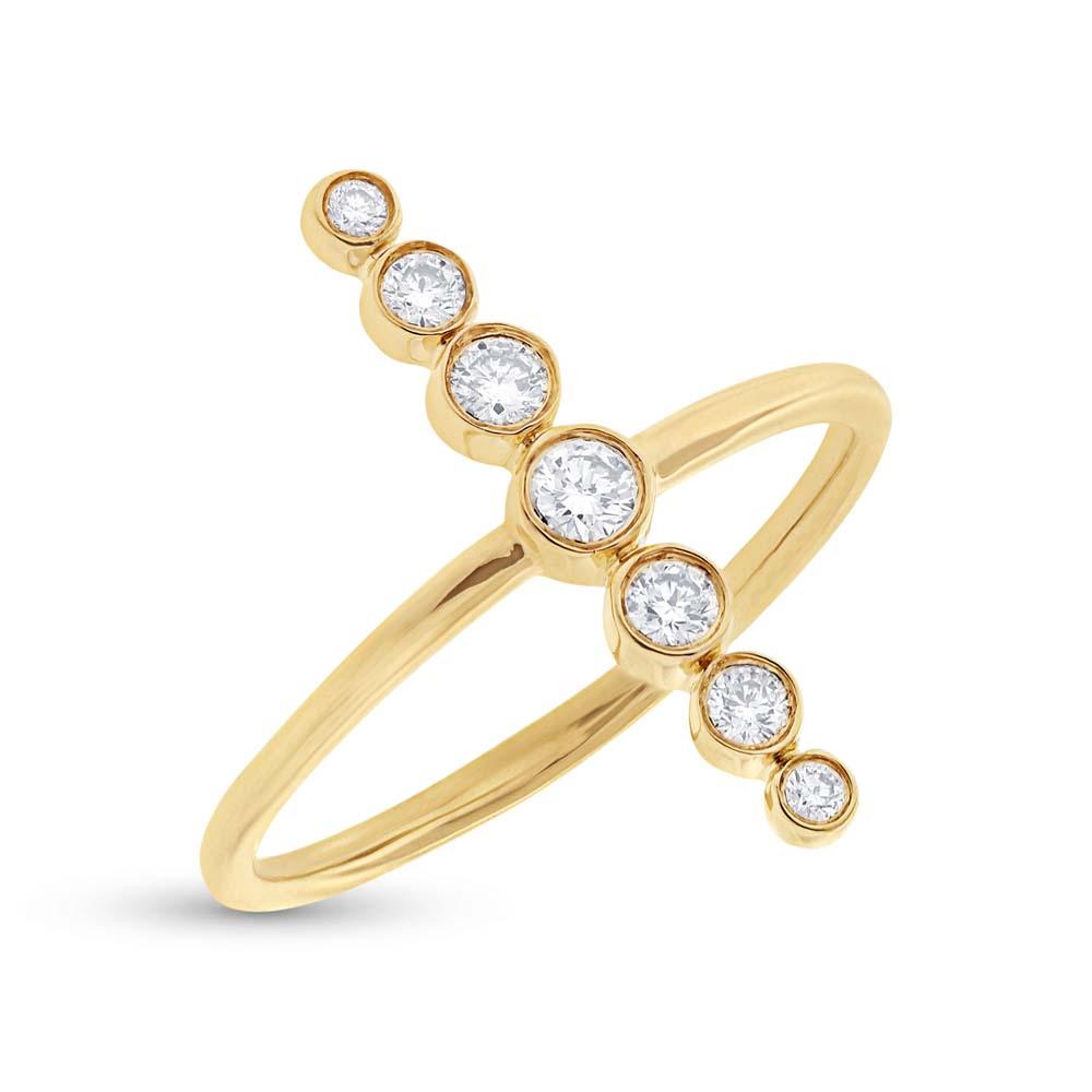 14k Yellow Gold Diamond Lady's Ring Size 6 - 0.26ct