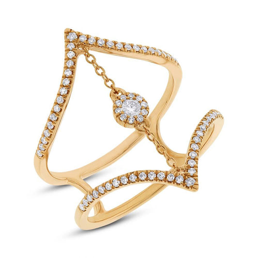 14k Yellow Gold Diamond Lady's Ring - 0.26ct