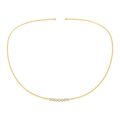 14k Yellow Gold Diamond Choker Necklace - 0.36ct