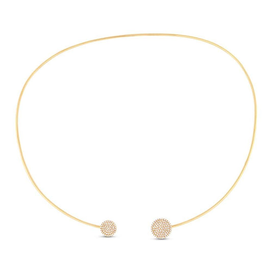 14k Yellow Gold Diamond Choker Necklace - 0.38ct