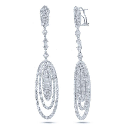 18k White Gold Diamond Earring - 9.41ct