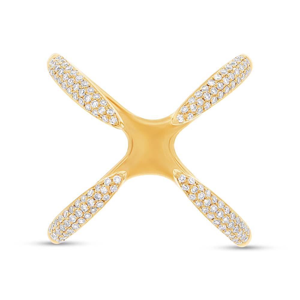 14k Yellow Gold Diamond Claw Ring - 0.40ct