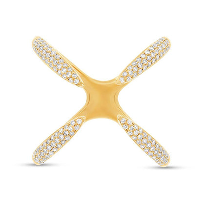 14k Yellow Gold Diamond Claw Ring - 0.40ct