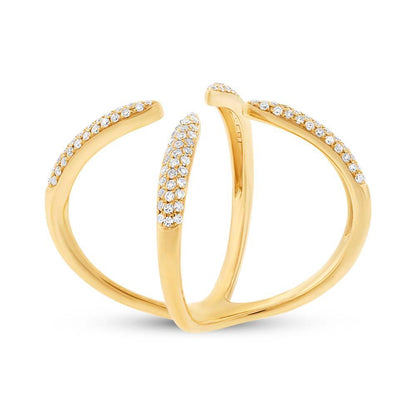 14k Yellow Gold Diamond Claw Ring - 0.40ct