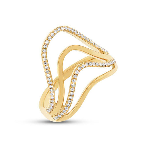 14k Yellow Gold Diamond Lady's Ring - 0.24ct