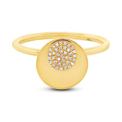 14k Yellow Gold Diamond Circle Ring - 0.08ct