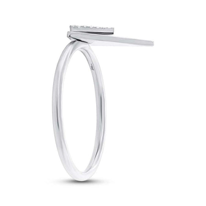 14k White Gold Diamond Triangle Ring - 0.05ct