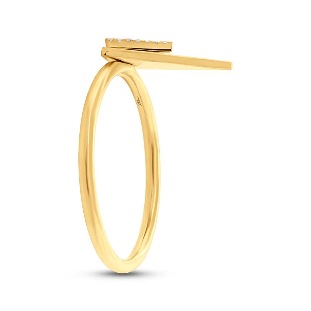 14k Yellow Gold Diamond Triangle Ring - 0.05ct