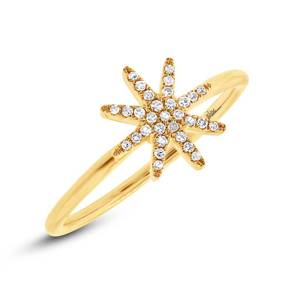 14k Yellow Gold Diamond Lady's Ring - 0.10ct
