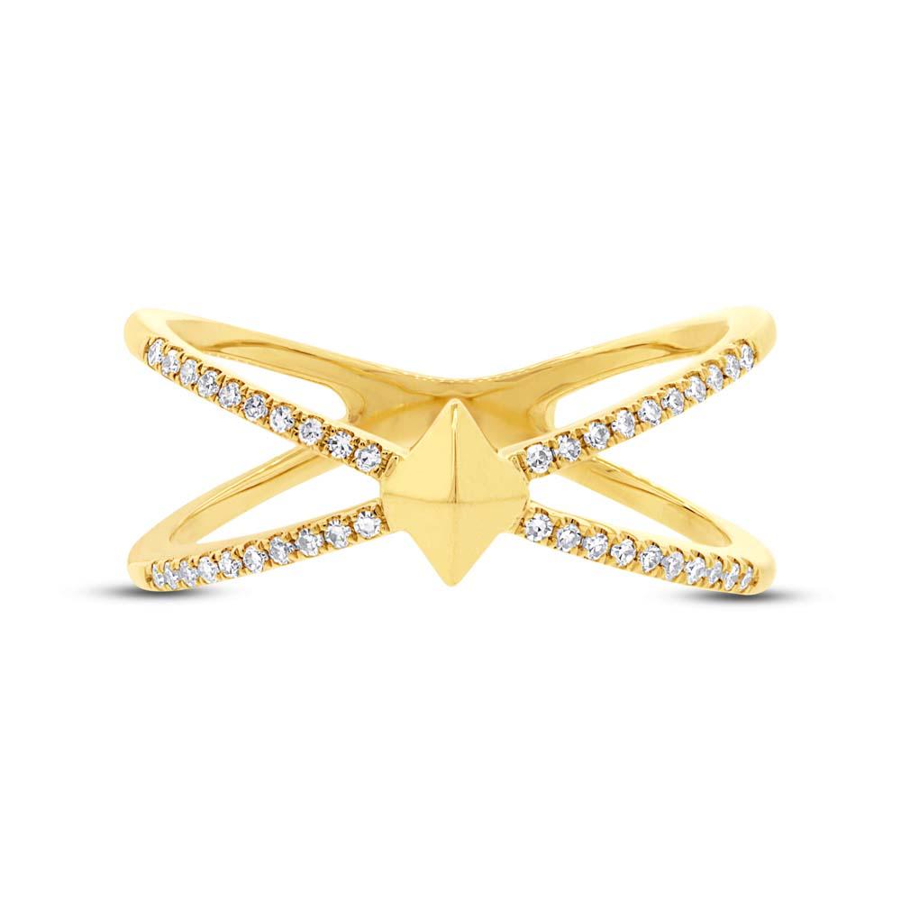 14k Yellow Gold Diamond Lady's Ring - 0.12ct