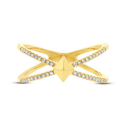 14k Yellow Gold Diamond Lady's Ring - 0.12ct