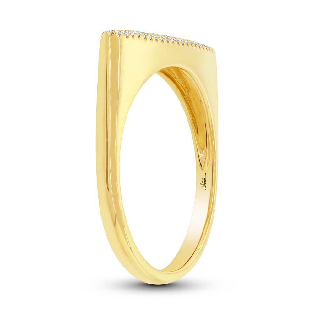 14k Yellow Gold Diamond Pave Lady's Ring - 0.16ct