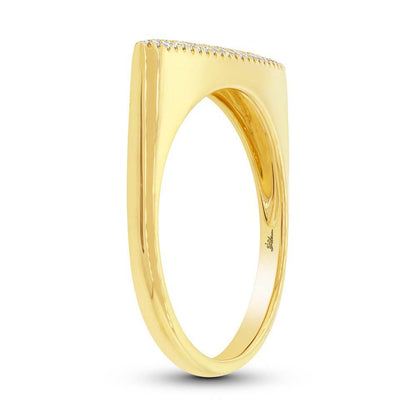 14k Yellow Gold Diamond Pave Lady's Ring - 0.16ct