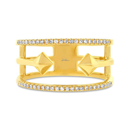 14k Yellow Gold Diamond Lady's Ring - 0.15ct