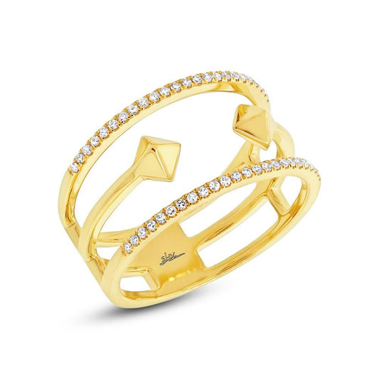 14k Yellow Gold Diamond Lady's Ring - 0.15ct