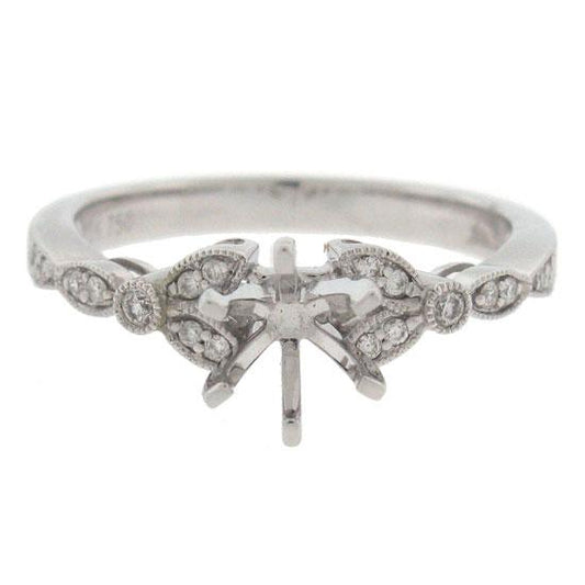 18k White Gold Diamond Semi-mount Ring - 0.11ct