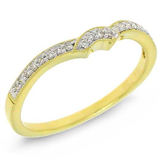 18k Yellow Gold Diamond Shadow Band - 0.12ct
