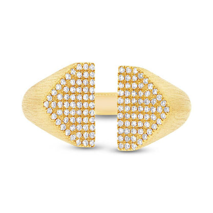 14k Yellow Gold Diamond Pave Lady's Ring - 0.27ct