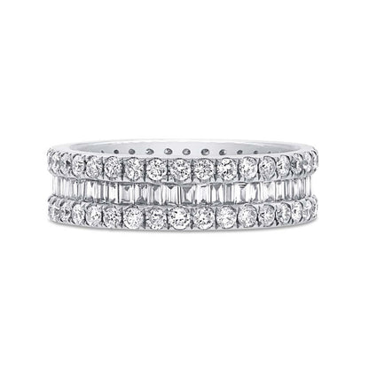 18k White Gold Diamond Eternity Band Size 6.5 - 2.03ct