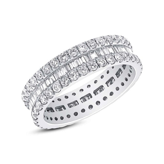 18k White Gold Diamond Eternity Band Size 6.5 - 2.03ct