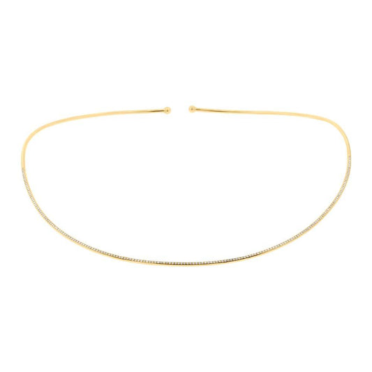 14k Yellow Gold Diamond Choker Necklace - 0.50ct