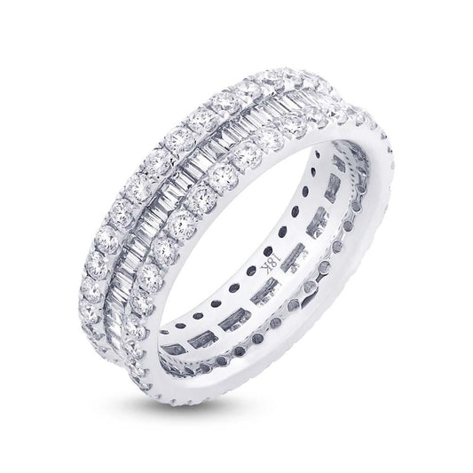 18k White Gold Diamond Eternity Band Size 5.75 - 2.00ct