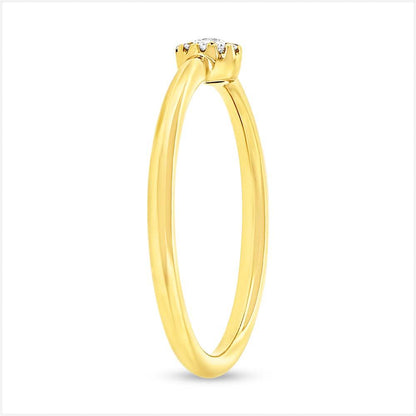 14k Yellow Gold Diamond Lady's Ring - 0.09ct