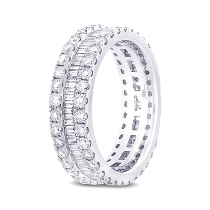 18k White Gold Diamond Eternity Band Size 6.5 - 2.17ct