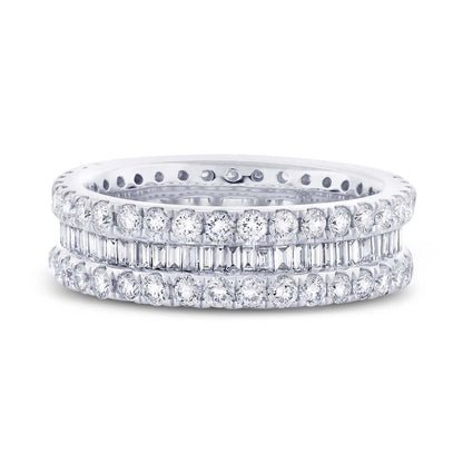 18k White Gold Diamond Eternity Band Size 6.5 - 2.17ct