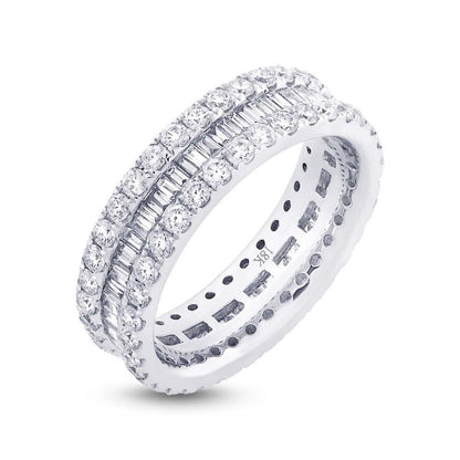 18k White Gold Diamond Eternity Band Size 6.5 - 2.17ct