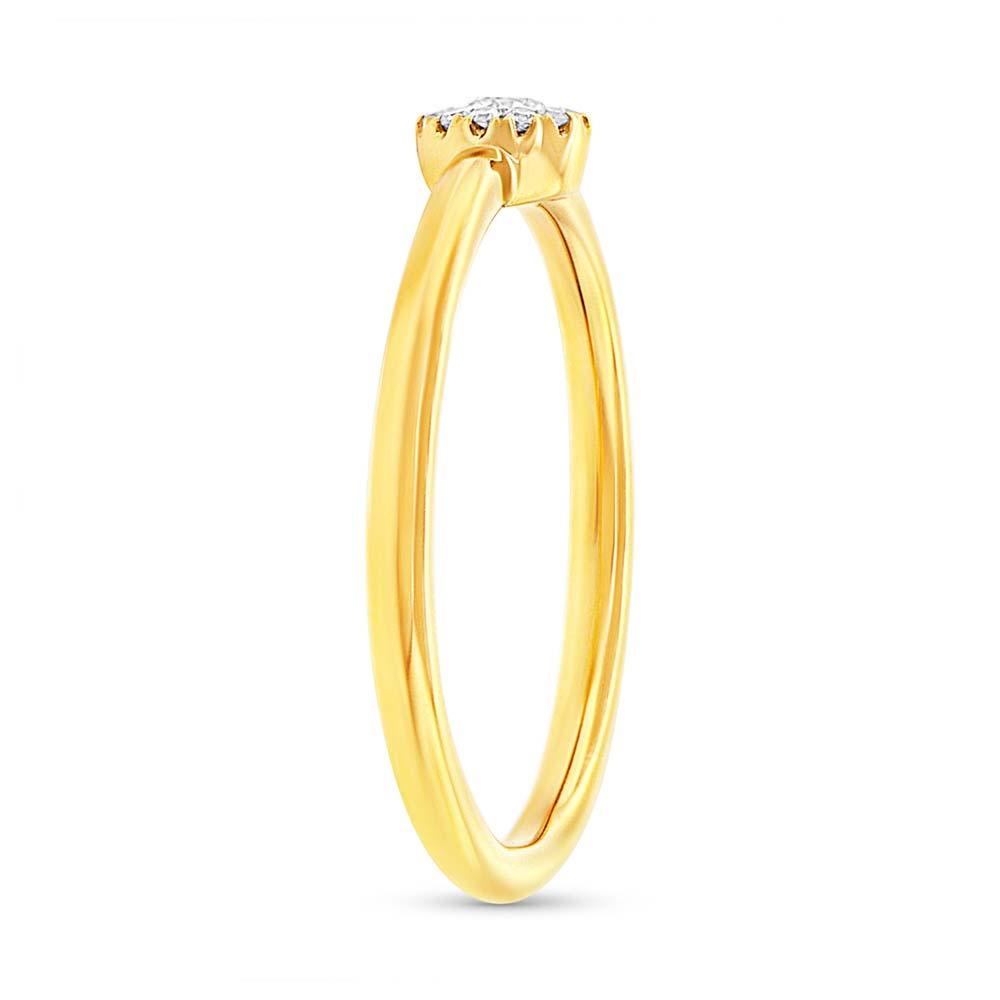 14k Yellow Gold Diamond Lady's Ring Size 5 - 0.12ct