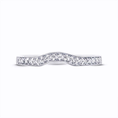 14k White Gold Diamond Shadow Band - 0.20ct