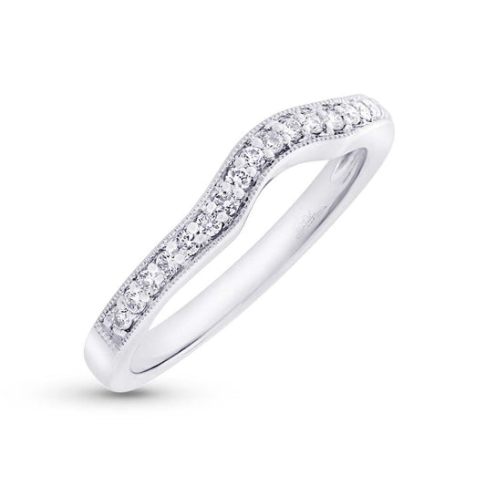 14k White Gold Diamond Shadow Band - 0.20ct