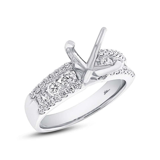 18k White Gold Diamond Semi-mount Ring - 0.70ct