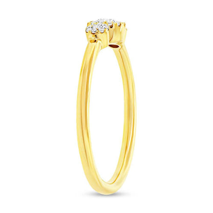 14k Yellow Gold Diamond Lady's Ring - 0.18ct