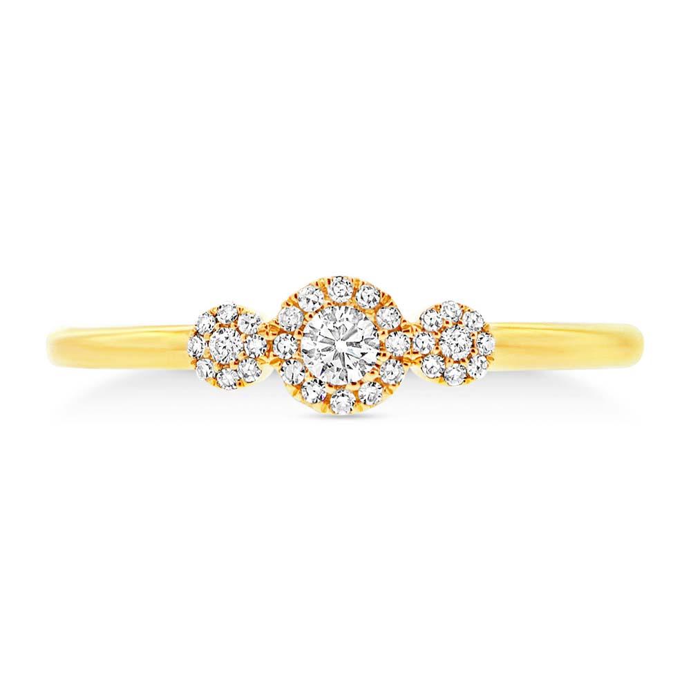 14k Yellow Gold Diamond Lady's Ring - 0.18ct